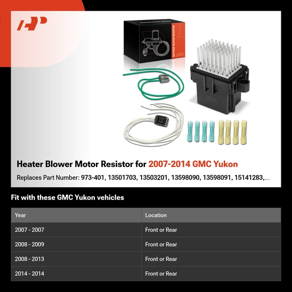 Heater Blower Motor Resistor for 2007-2014 GMC Yukon