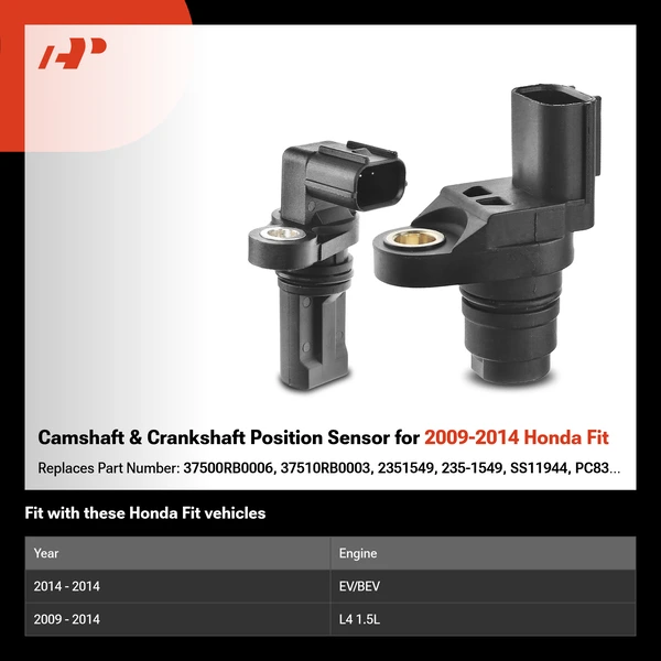 Camshaft & Crankshaft Position Sensor for 2009-2014 Honda Fit