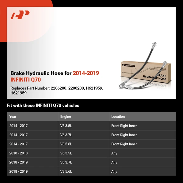 Brake Hydraulic Hose for 2014-2019 INFINITI Q70