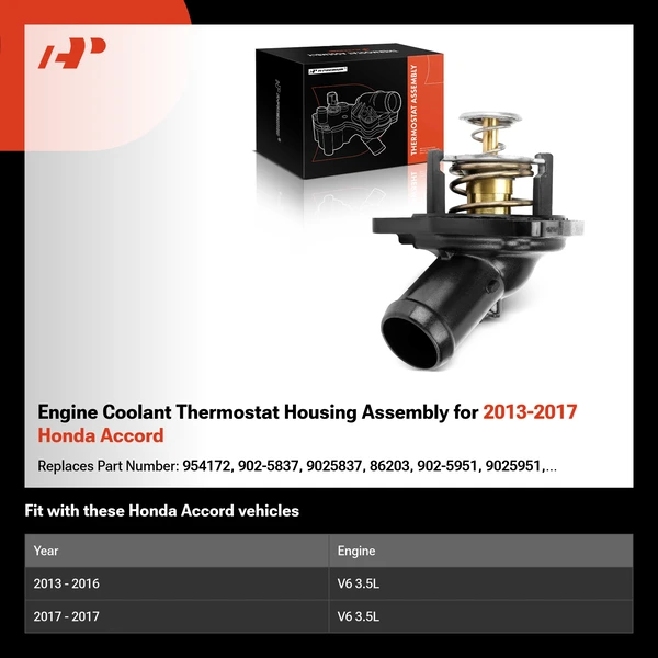 Engine Coolant Thermostat Housing Assembly for 2013-2017 Honda Accord