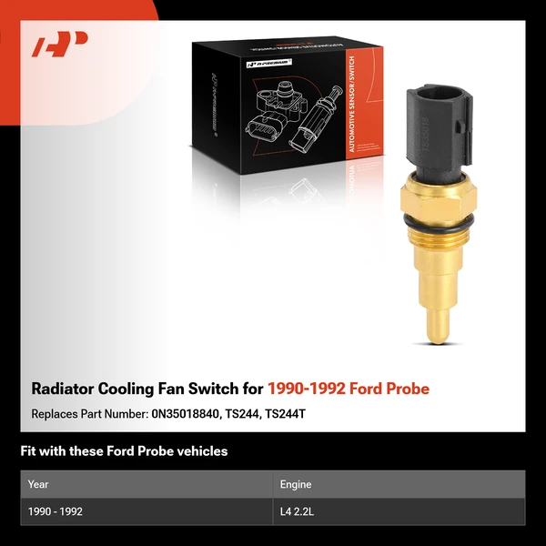 Radiator Cooling Fan Switch for 1990-1992 Ford Probe