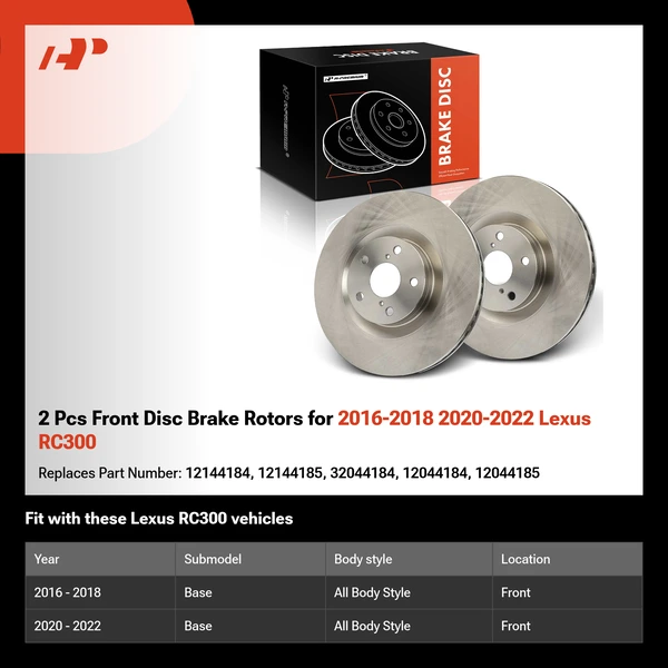 2 Pcs Front Disc Brake Rotors for 2016-2018 2020-2022 Lexus RC300