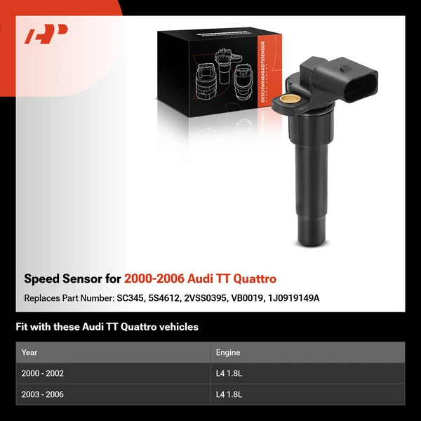 Speed Sensor for 2000-2006 Audi TT Quattro