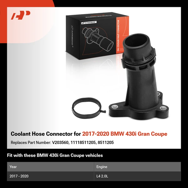 Coolant Hose Connector for 2017-2020 BMW 430i Gran Coupe