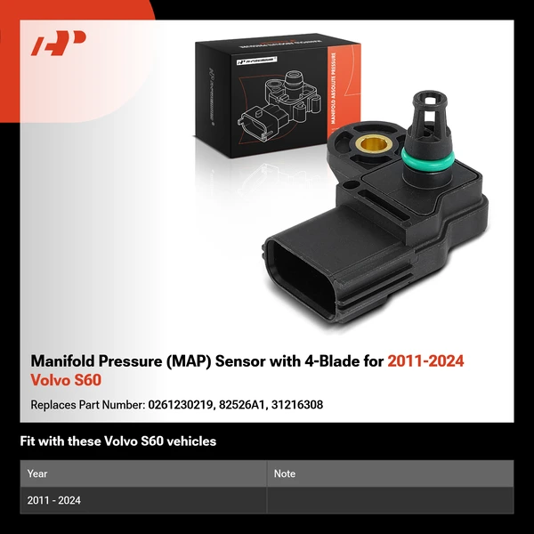 Manifold Pressure (MAP) Sensor with 4-Blade for 2011-2024 Volvo S60