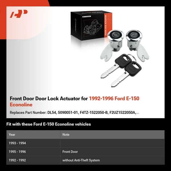 Front Door Door Lock Actuator for 1992-1996 Ford E-150 Econoline