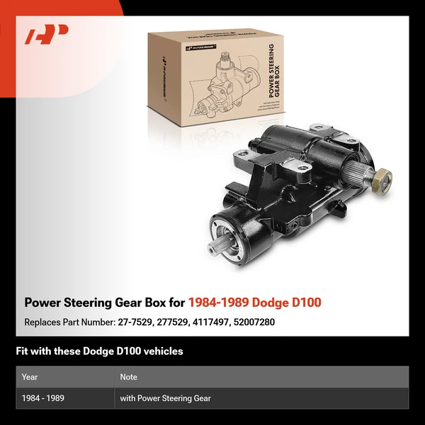 Power Steering Gear Box for 1984-1989 Dodge D100
