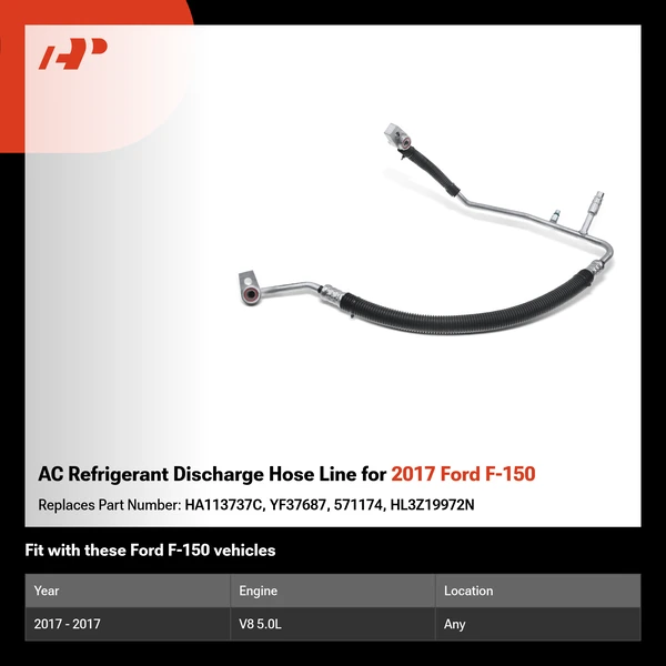 AC Refrigerant Discharge Hose Line for 2017 Ford F-150