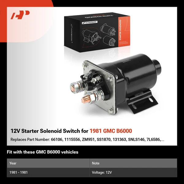 12V Starter Solenoid Switch for 1981 GMC B6000