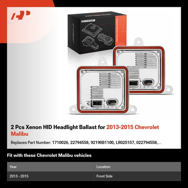 2 Pcs Xenon HID Headlight Ballast for 2013-2015 Chevrolet Malibu