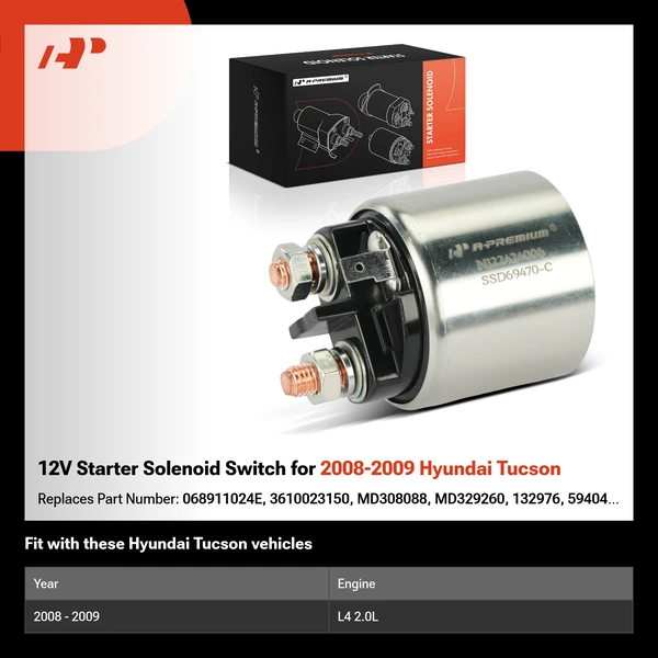 12V Starter Solenoid Switch for 2008-2009 Hyundai Tucson
