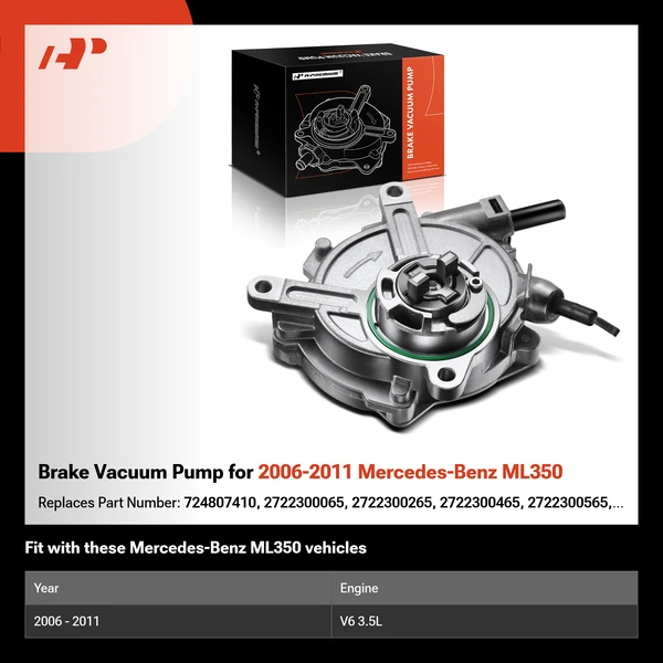 Brake Vacuum Pump for 2006-2011 Mercedes-Benz ML350