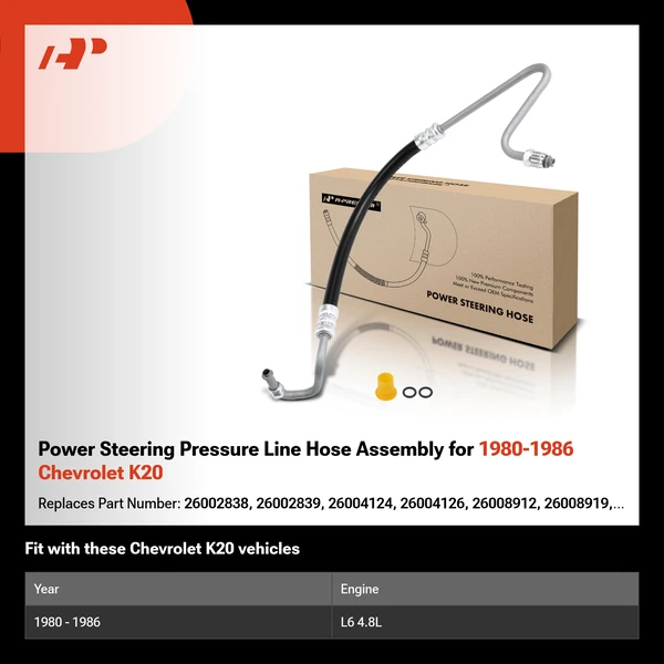 Power Steering Pressure Line Hose Assembly for 1980-1986 Chevrolet K20
