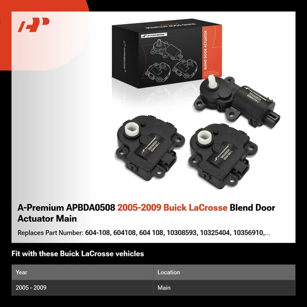 A-Premium APBDA0508 2005-2009 Buick LaCrosse Blend Door Actuator Main