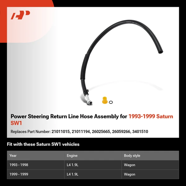 Power Steering Return Line Hose Assembly for 1993-1999 Saturn SW1
