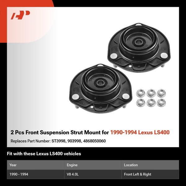 2 Pcs Front Suspension Strut Mount for 1990-1994 Lexus LS400