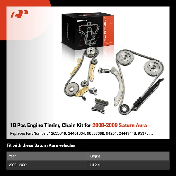 18 Pcs Engine Timing Chain Kit for 2008-2009 Saturn Aura