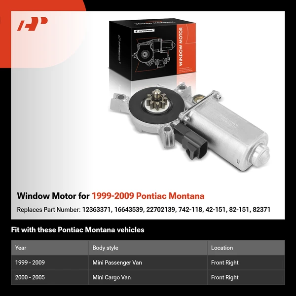 Window Motor for 1999-2009 Pontiac Montana