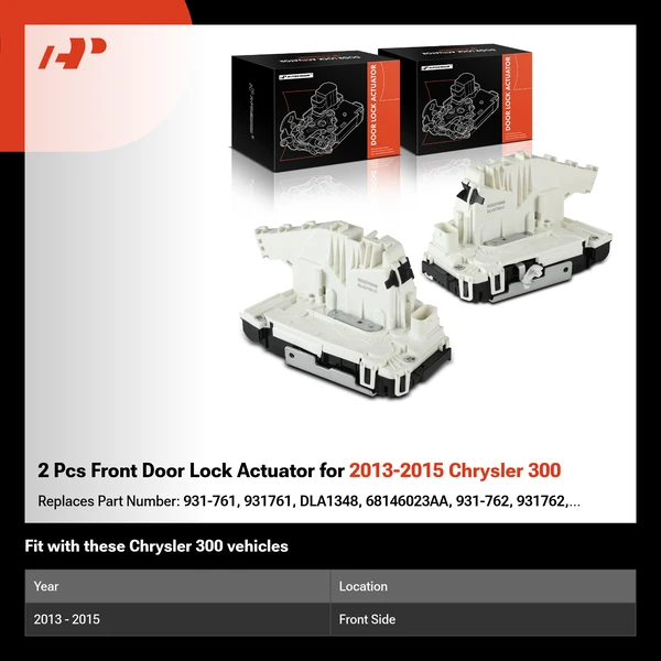 2 Pcs Front Door Lock Actuator for 2013-2015 Chrysler 300