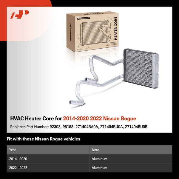 HVAC Heater Core for 2014-2020 2022 Nissan Rogue