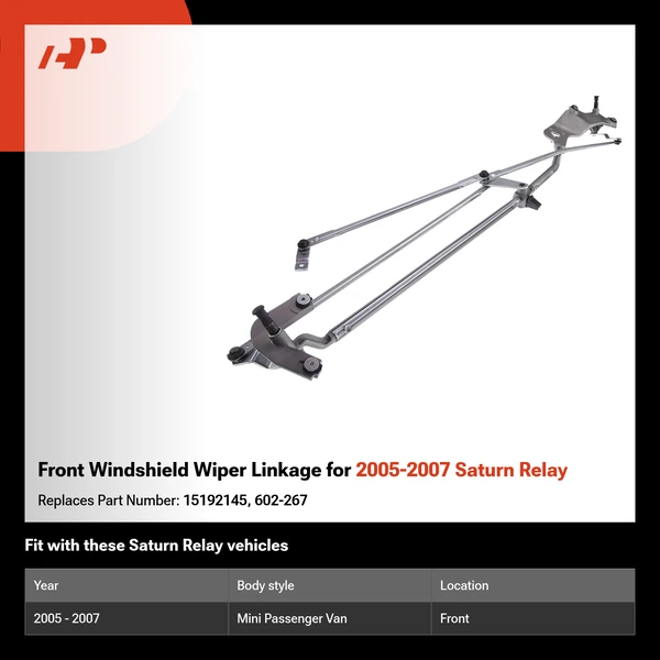 Front Windshield Wiper Linkage for 2005-2007 Saturn Relay