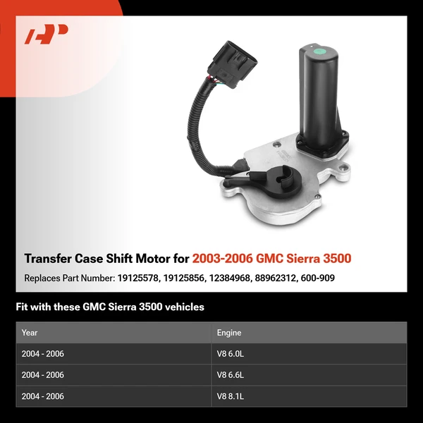 Transfer Case Shift Motor for 2003-2006 GMC Sierra 3500