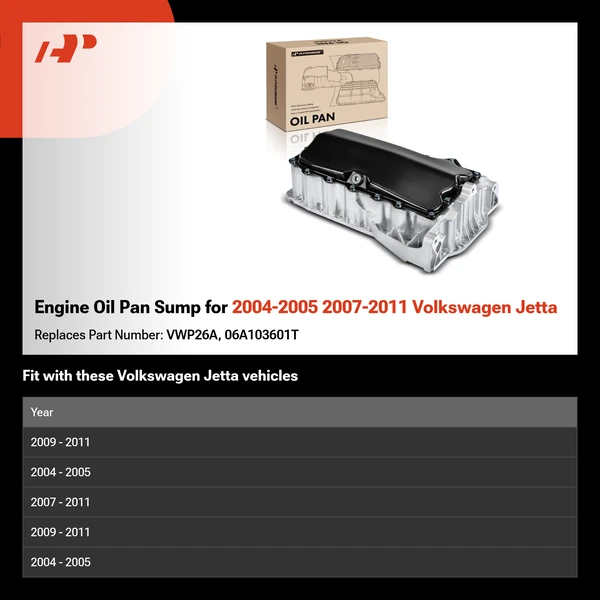 Engine Oil Pan Sump for 2004-2005 2007-2011 Volkswagen Jetta