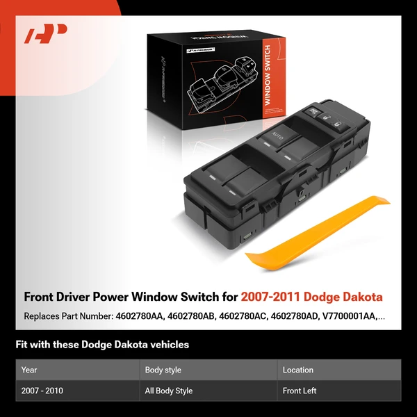 Front Driver Power Window Switch for 2007-2011 Dodge Dakota