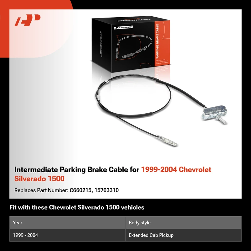 Intermediate Parking Brake Cable for 1999-2004 Chevrolet Silverado 1500
