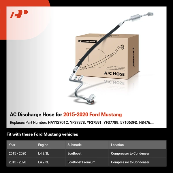 AC Discharge Hose for 2015-2020 Ford Mustang