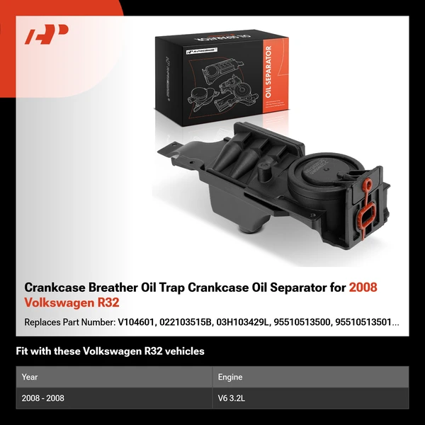 Crankcase Breather Oil Trap Crankcase Oil Separator for 2008 Volkswagen R32