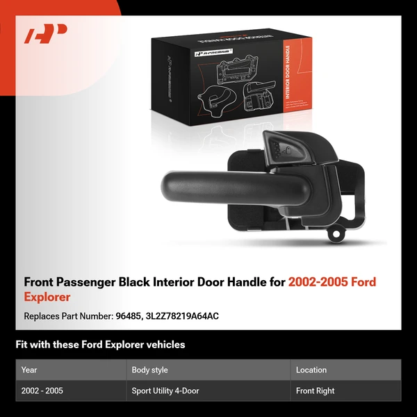 Front Passenger Black Interior Door Handle for 2002-2005 Ford Explorer