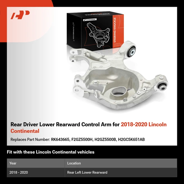 Rear Driver Lower Rearward Control Arm for 2018-2020 Lincoln Continental