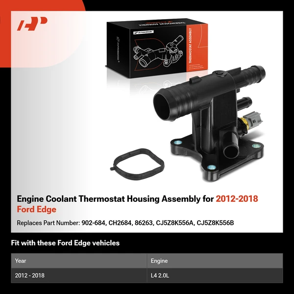 Engine Coolant Thermostat Housing Assembly for 2012-2018 Ford Edge