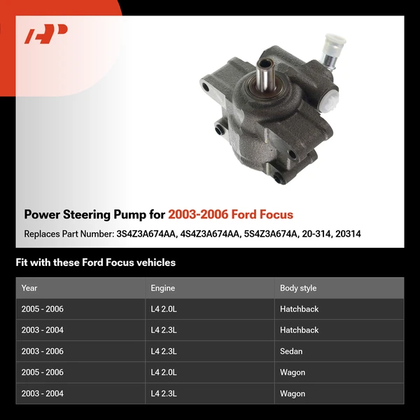 Power Steering Pump for 2003-2006 Ford Focus