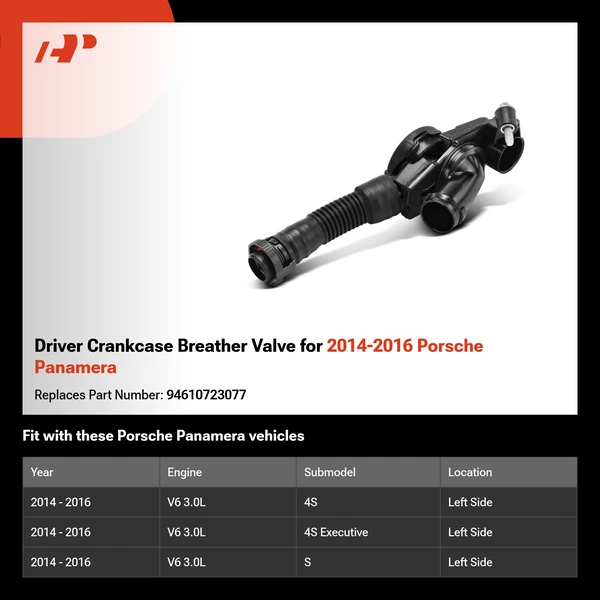 Driver Crankcase Breather Valve for 2014-2016 Porsche Panamera