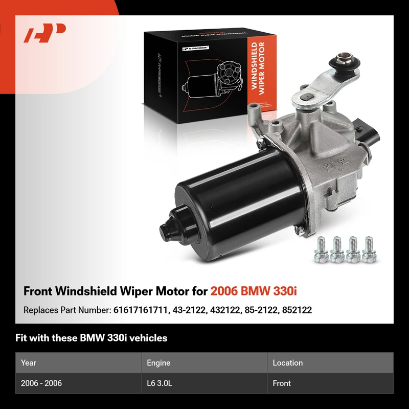 Front Windshield Wiper Motor for 2006 BMW 330i