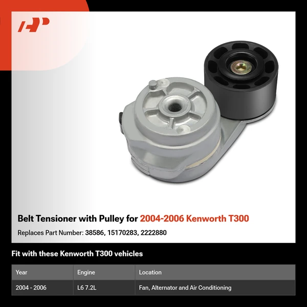 Belt Tensioner with Pulley for 2004-2006 Kenworth T300