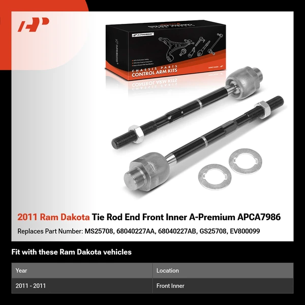 2011 Ram Dakota Tie Rod End Front Inner A-Premium APCA7986