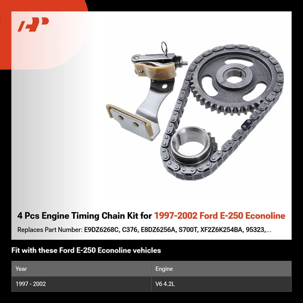 4 Pcs Engine Timing Chain Kit for 1997-2002 Ford E-250 Econoline