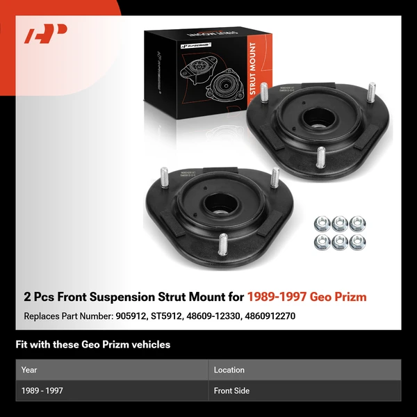 2 Pcs Front Suspension Strut Mount for 1989-1997 Geo Prizm