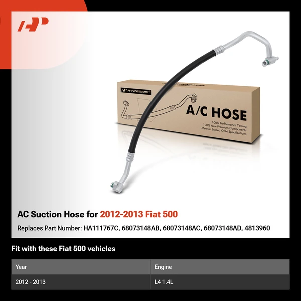 AC Suction Hose for 2012-2013 Fiat 500