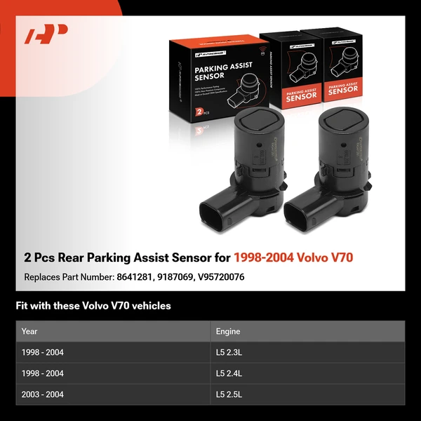 2 Pcs Rear Parking Assist Sensor for 1998-2004 Volvo V70