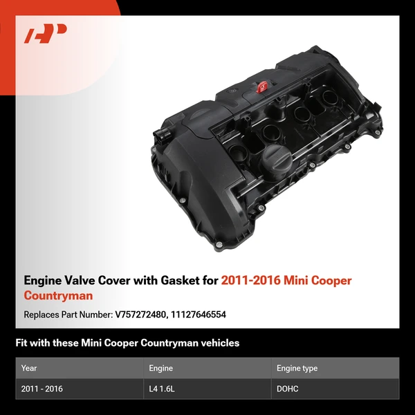 Engine Valve Cover with Gasket for 2011-2016 Mini Cooper Countryman
