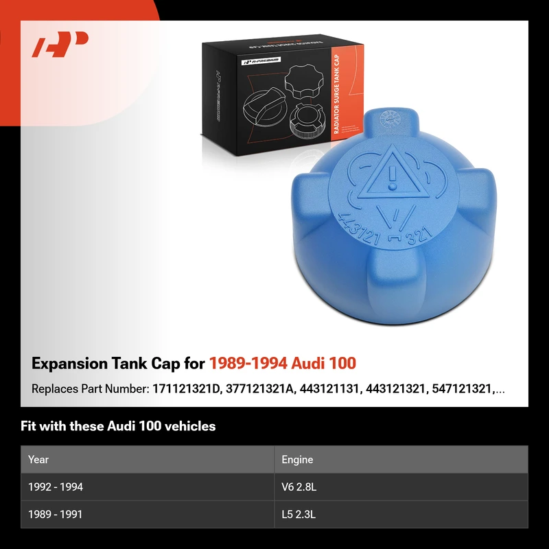 Expansion Tank Cap for 1989-1994 Audi 100