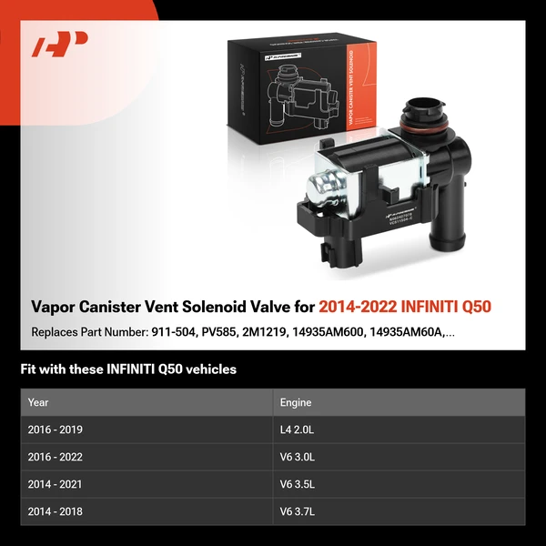 Vapor Canister Vent Solenoid Valve for 2014-2022 INFINITI Q50