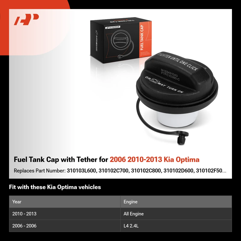 Fuel Tank Cap with Tether for 2006 2010-2013 Kia Optima
