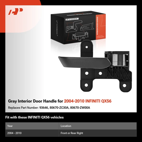 Gray Interior Door Handle for 2004-2010 INFINITI QX56