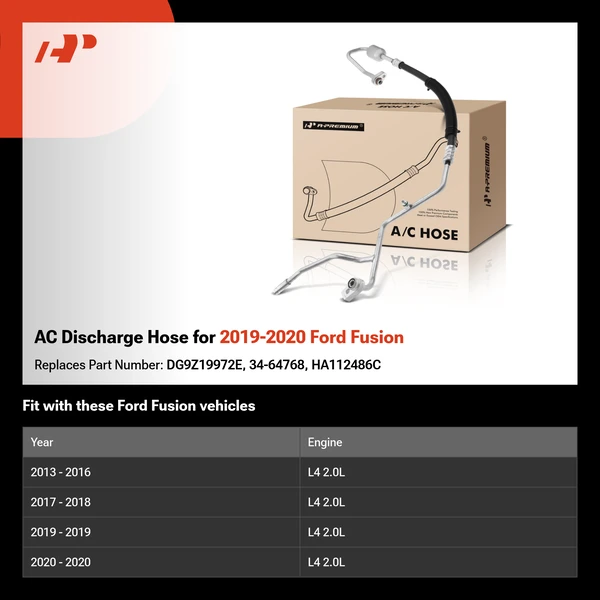 AC Discharge Hose for 2019-2020 Ford Fusion
