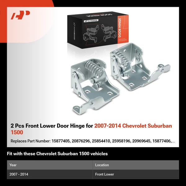 2 Pcs Front Lower Door Hinge for 2007-2014 Chevrolet Suburban 1500